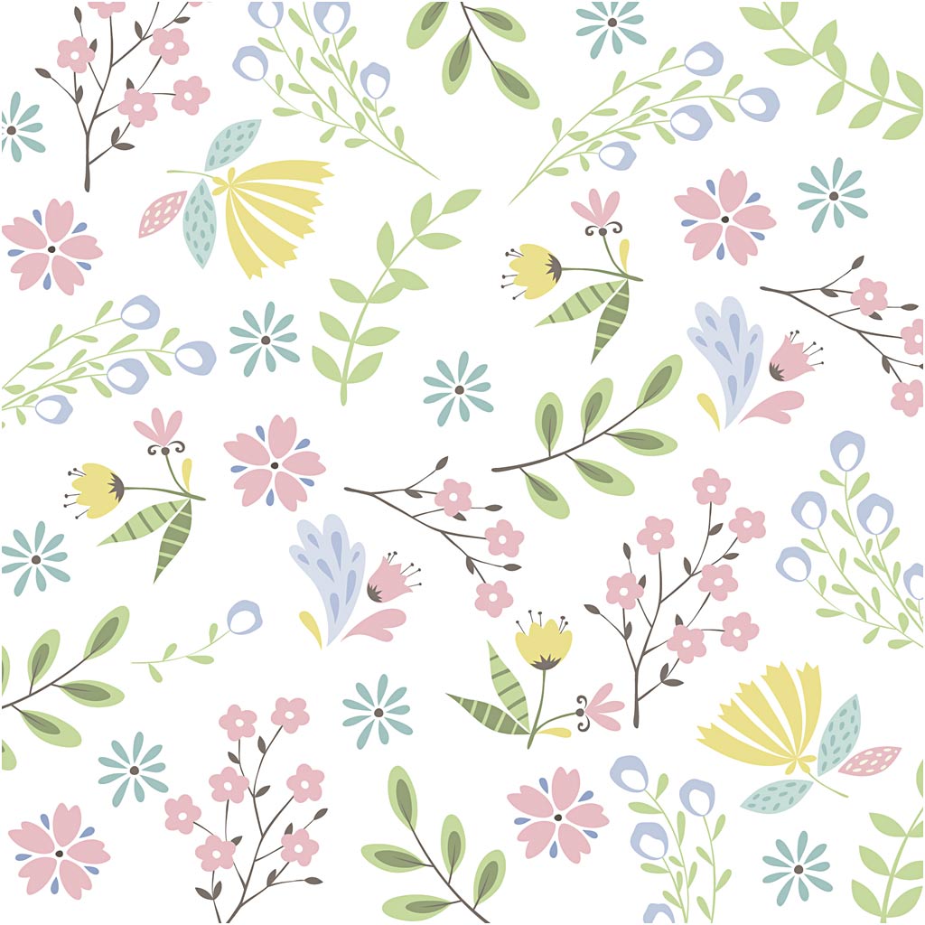 Serviettes Creativ company, petites fleurs, dim. 33x33 cm, 20 pièces 1 boîte