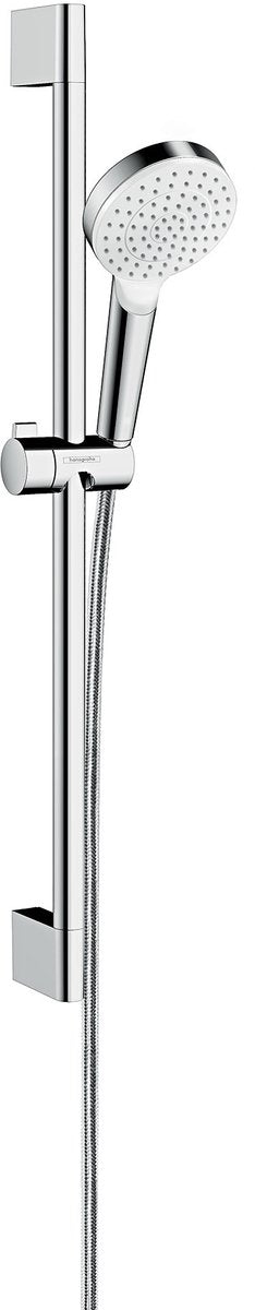 Ensemble barre coulissante Hansgrohe 65 cm - 1 type de jet - chrome blanc