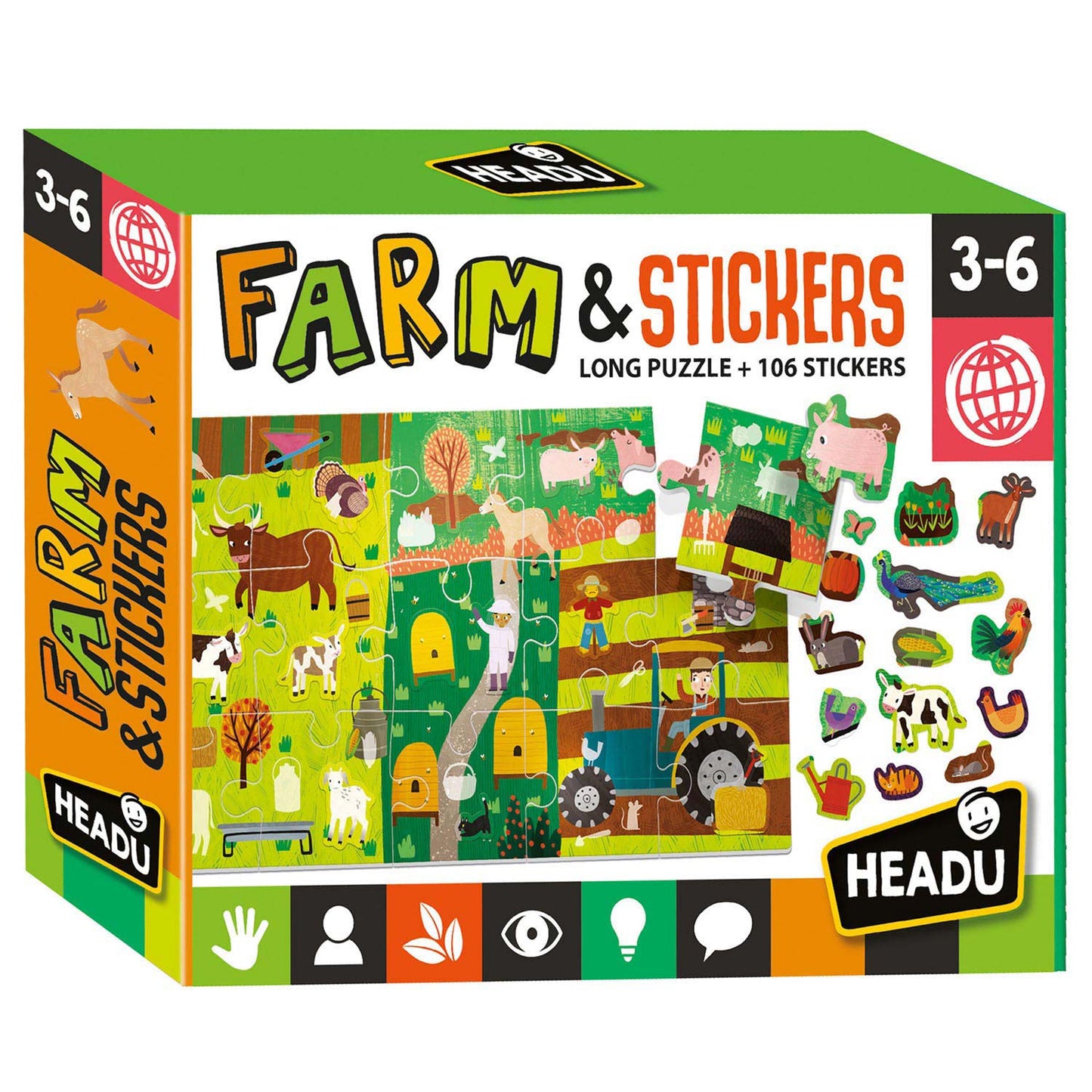 Ferme de puzzle Headu avec des autocollants réutilisables