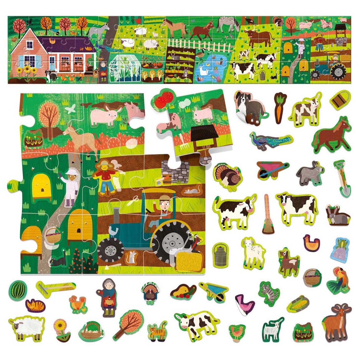 Ferme de puzzle Headu avec des autocollants réutilisables