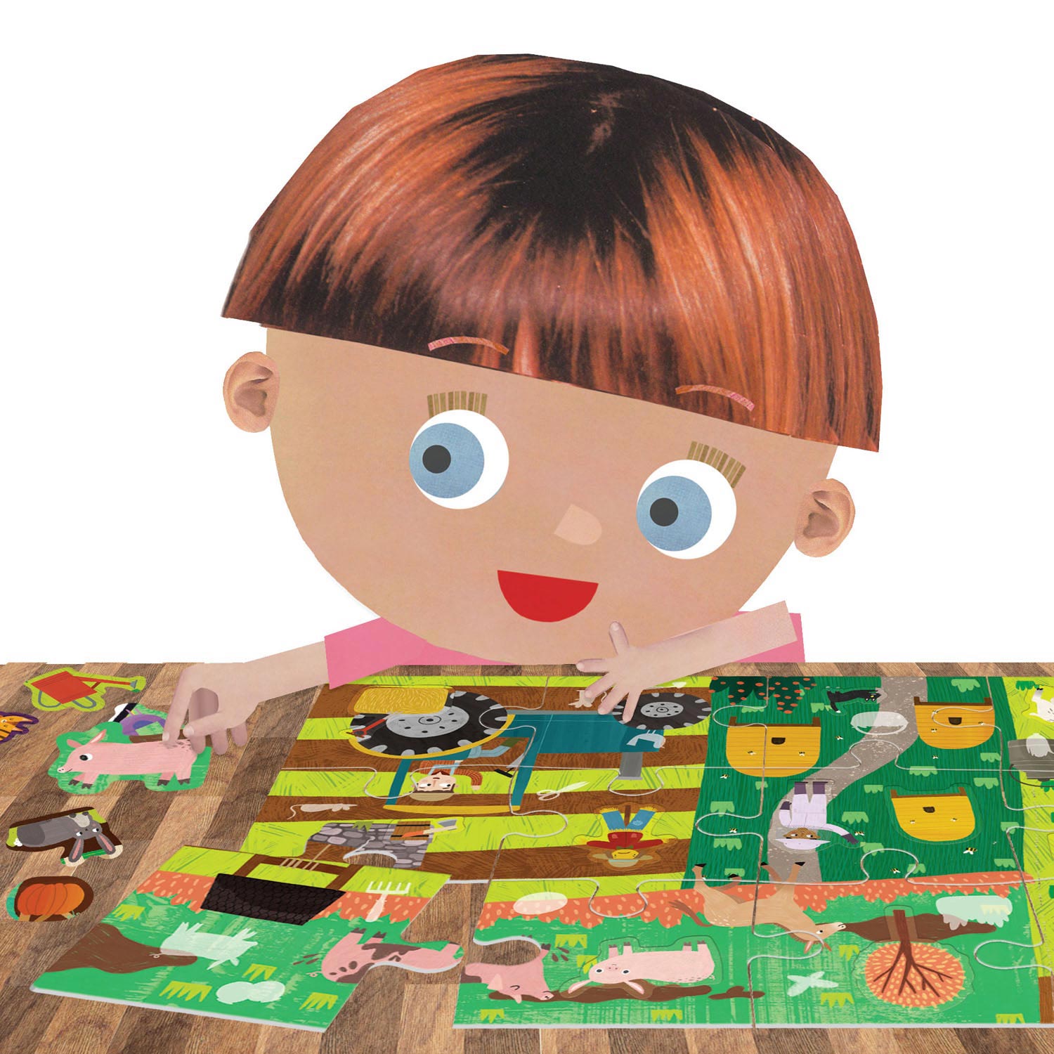 Ferme de puzzle Headu avec des autocollants réutilisables