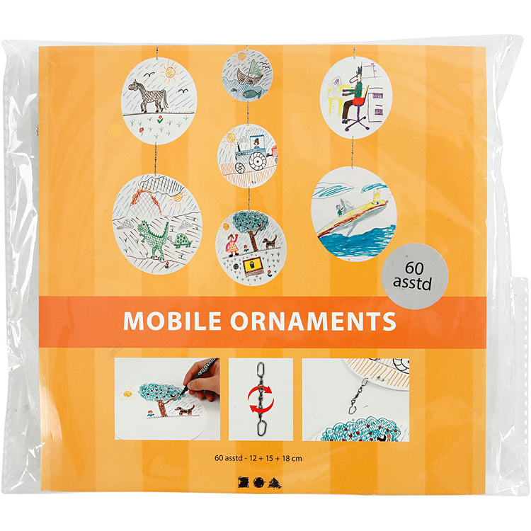 Mobiles vierges Creativ company, d 12+15+18 cm, 300 gr, 20 set 1 boîte