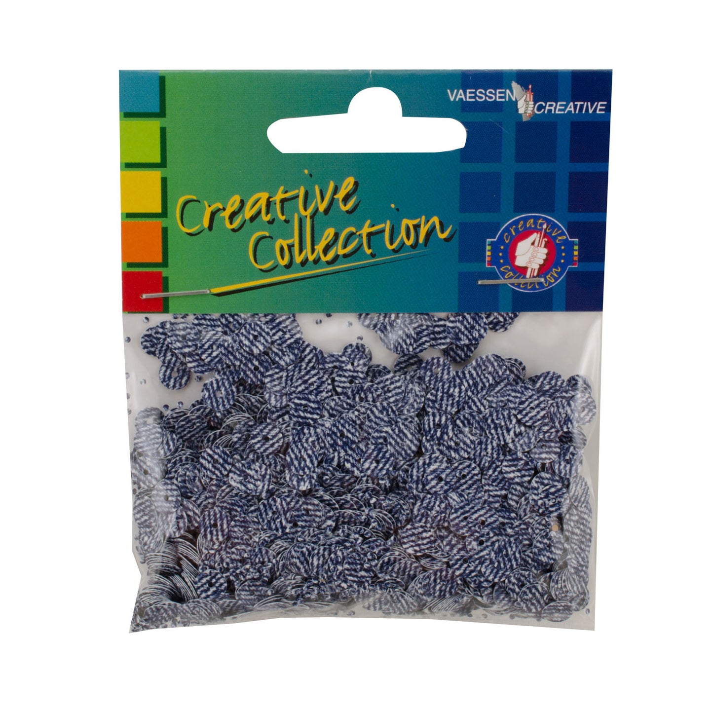 Vaessen creative • paillettes eco 6mm 20g bleu jean