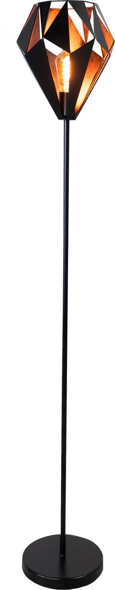 Lampadaire Eglo Carlton 1 - e27 - 152,5 cm - cuivre noir