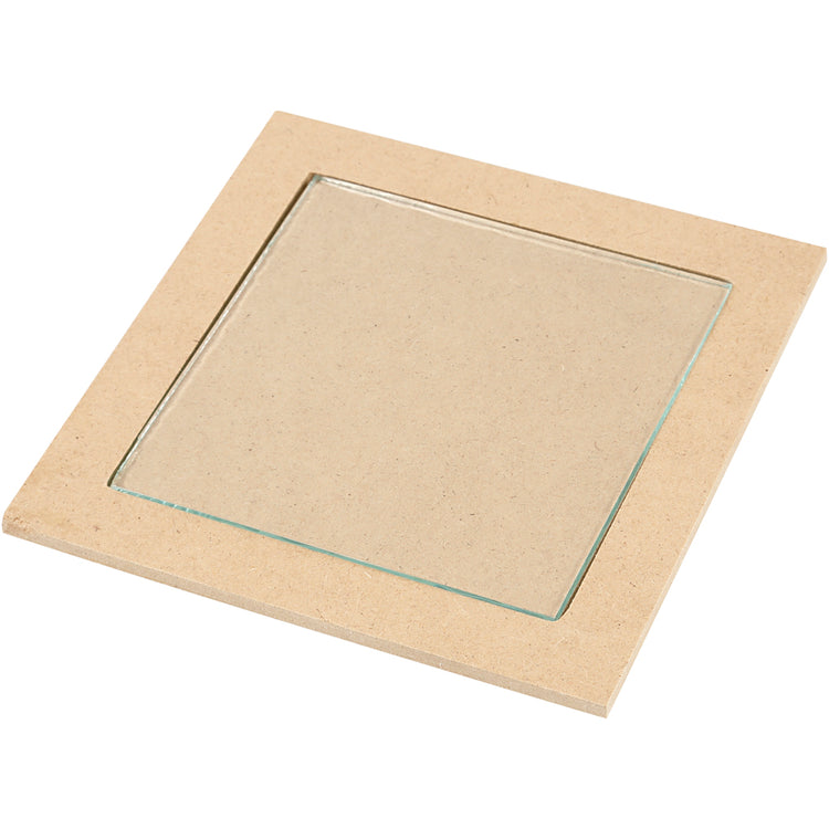 Sous-verre Creativ company avec plaque en verre, dimensions 15x15x0,5 cm, 6 pièces 1 boîte