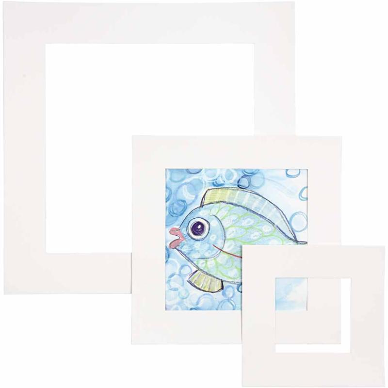 Cadres passe-partout Creativ company, épaisseur 0,4 mm, 270 gr, blanc, 75 pièces 1 boîte