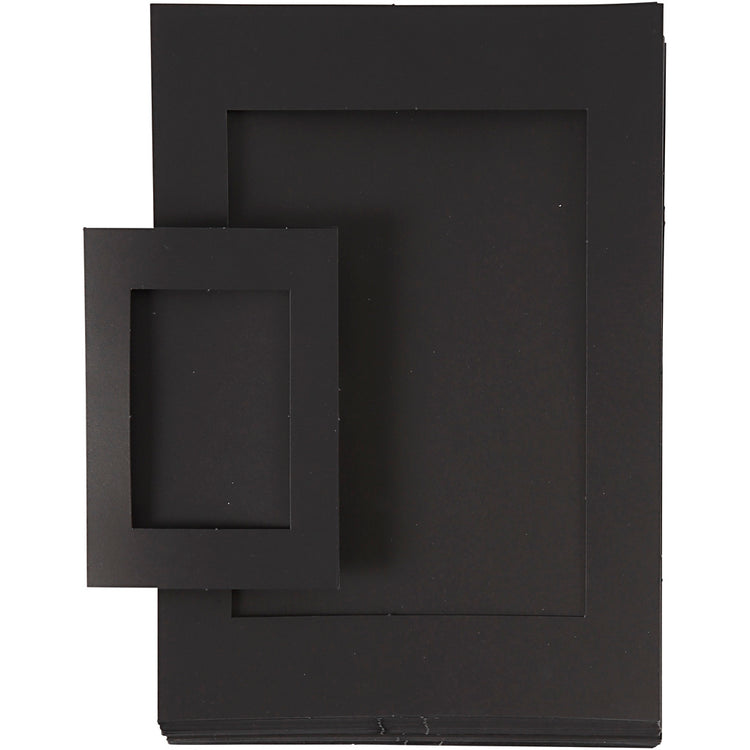 Cadres passe-partout Creativ company, format A4+A6, 180 gr, noir, 2x60 pièces 1 boîte