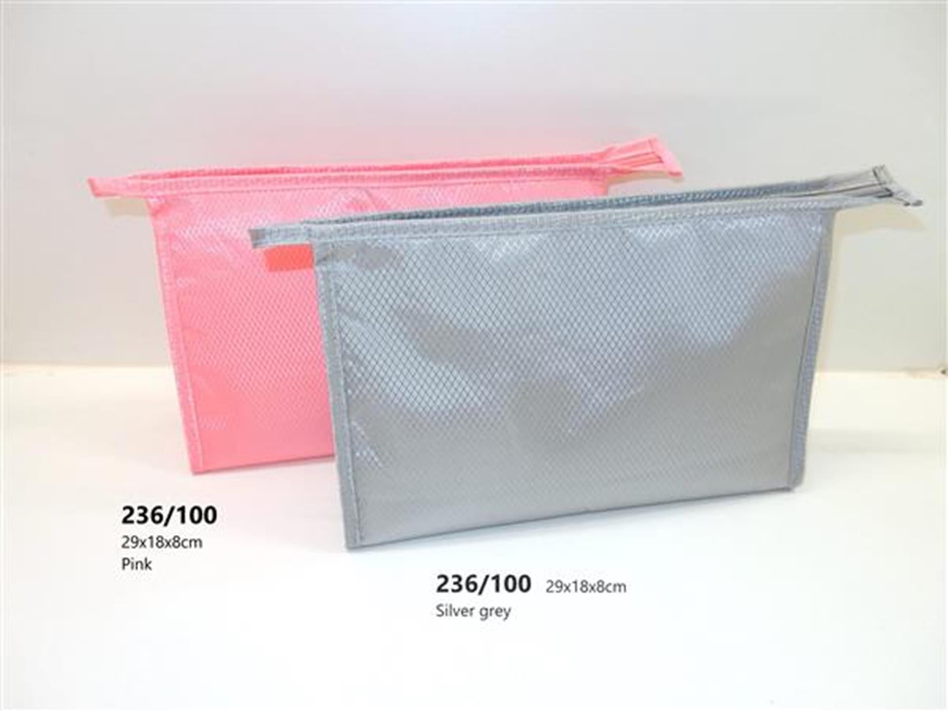 Trousse de toilette rose ou argent 29x19x8cm