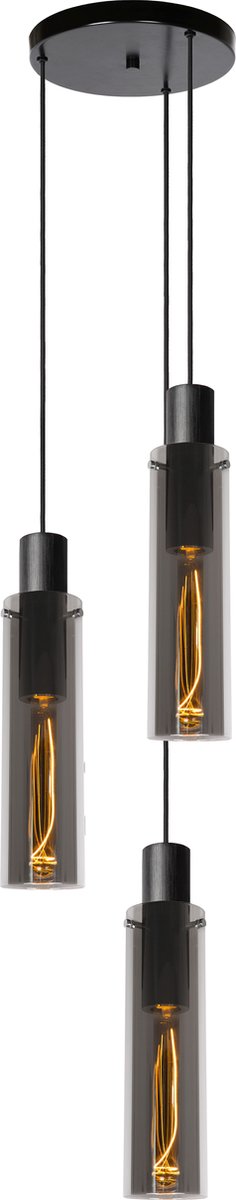 Lucide orlando - suspension - ø 32 cm - 3xe27 - fumé