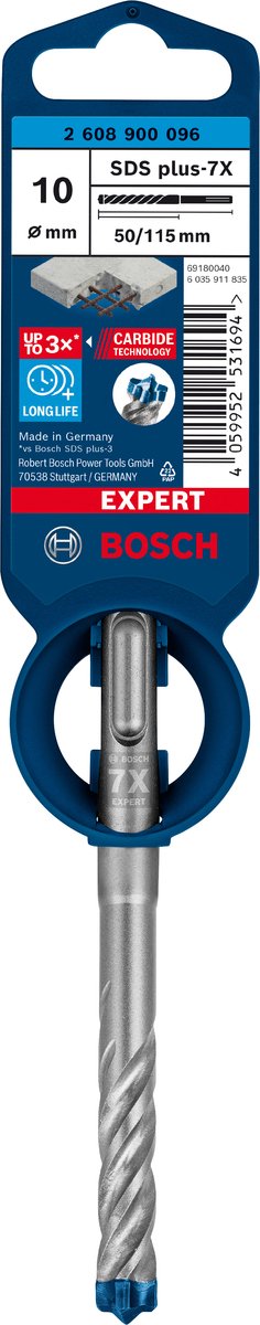 Bosch expert sds plus-7x marteau perforateur 10 x 50 x 115 mm