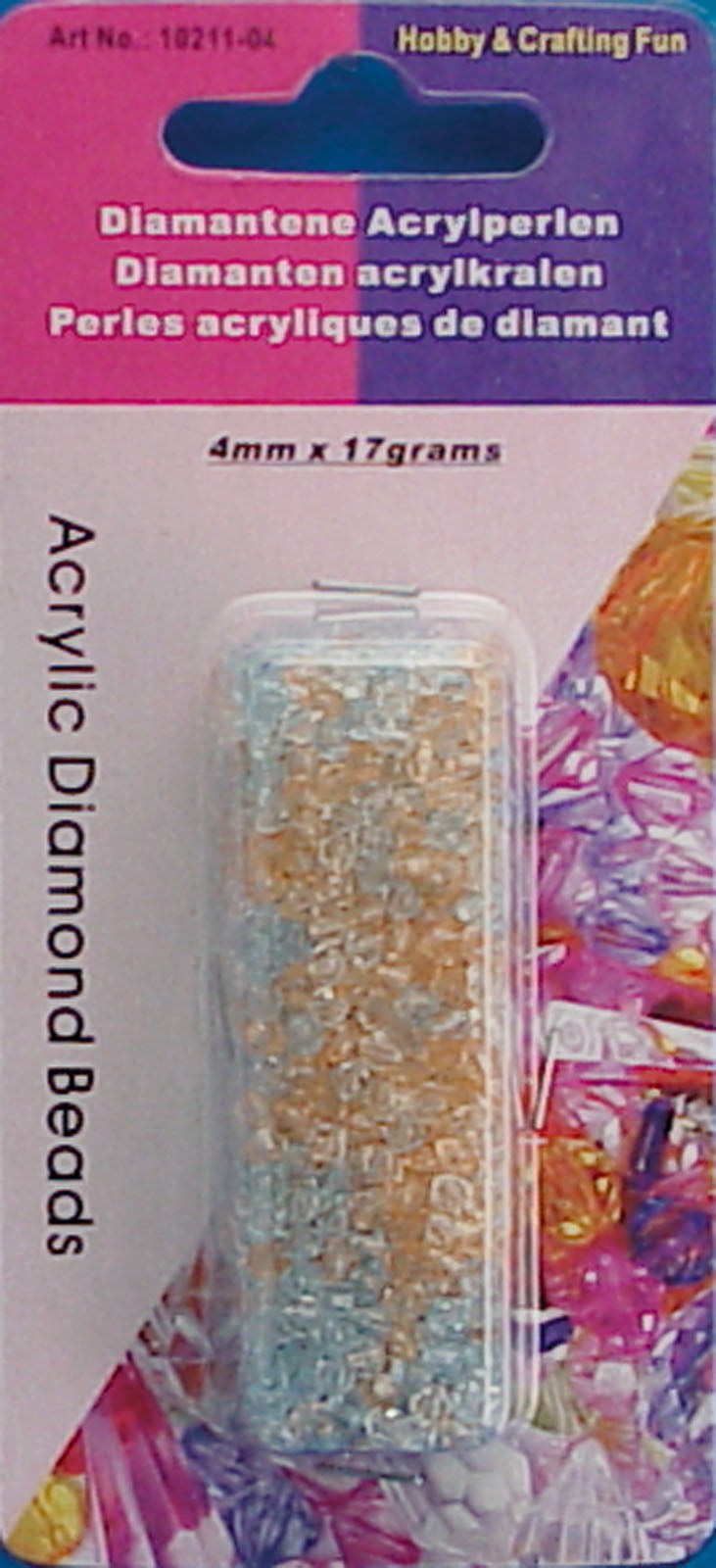 Perles diamant acryliques sans marque 4mm 17g assorties
