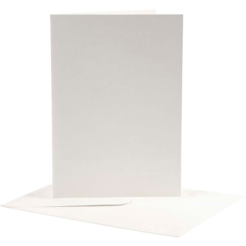 Cartes et enveloppes d'entreprise Creativ, format carte 12,5x17,5 cm, format enveloppe 14x19 cm, blanc cassé, 10 jeux 1 boîte