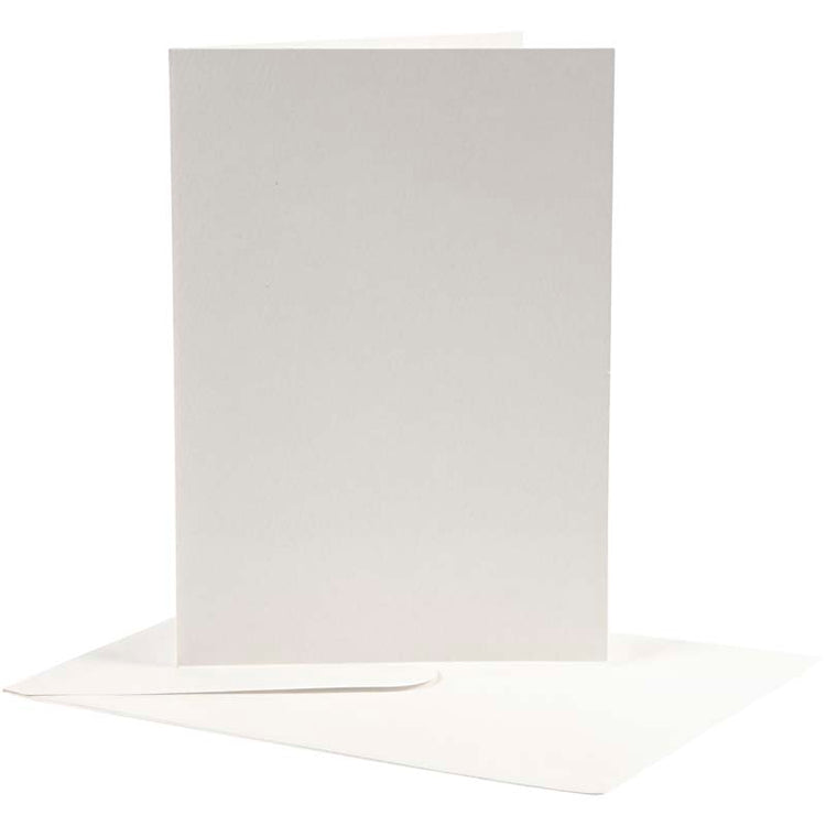 Cartes et enveloppes d'entreprise Creativ, format carte 12,5x17,5 cm, format enveloppe 14x19 cm, blanc cassé, 10 jeux 1 boîte