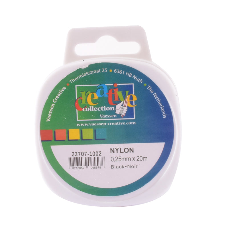 Vaessen creative • fil nylon 0,25mmx20m noir