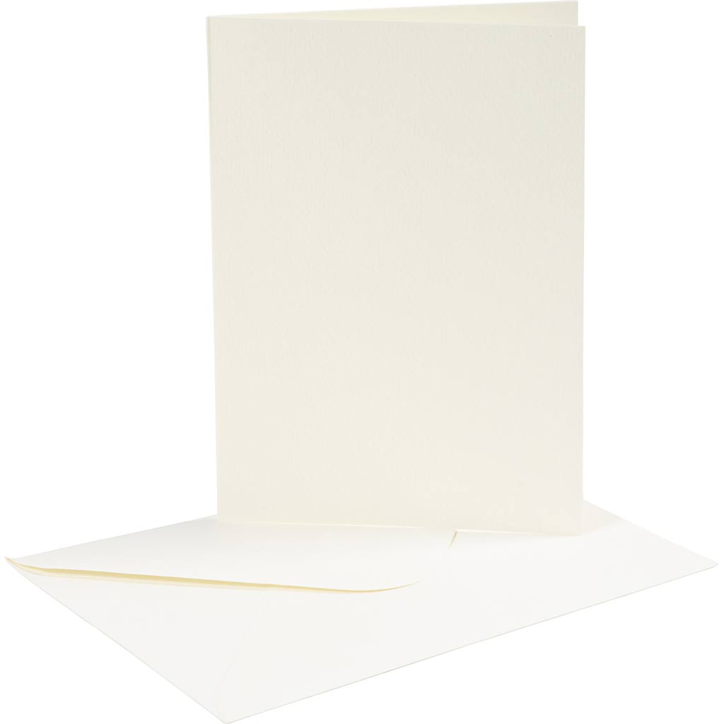 Enveloppes pour cartes d'entreprise Creativ, format carte 10,5x15 cm, format enveloppe 11,5x16,5 cm, blanc cassé, 10 jeux 1 boîte
