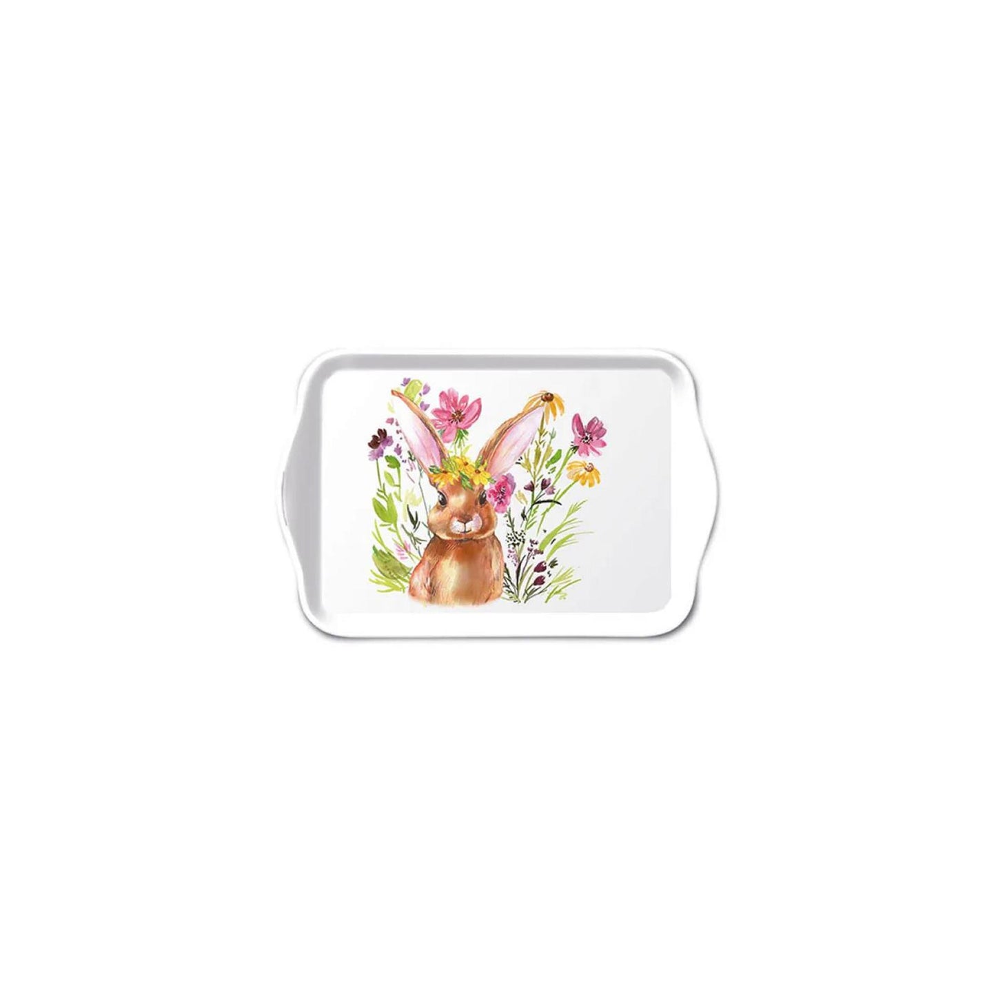 Plateau Ambiente mélamine 13x21cm fille lapin