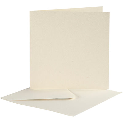 Enveloppes pour cartes d'entreprise Creativ, format carte 12,5x12,5 cm, format enveloppe 13,5x13,5 cm, blanc cassé, 10 jeux 1 boîte
