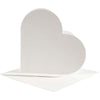 Cartes en forme de coeur Creativ company, format carte 12,5x12,5 cm, format enveloppe 13,5x13,5 cm, blanc cassé, 10 jeux 1 boîte