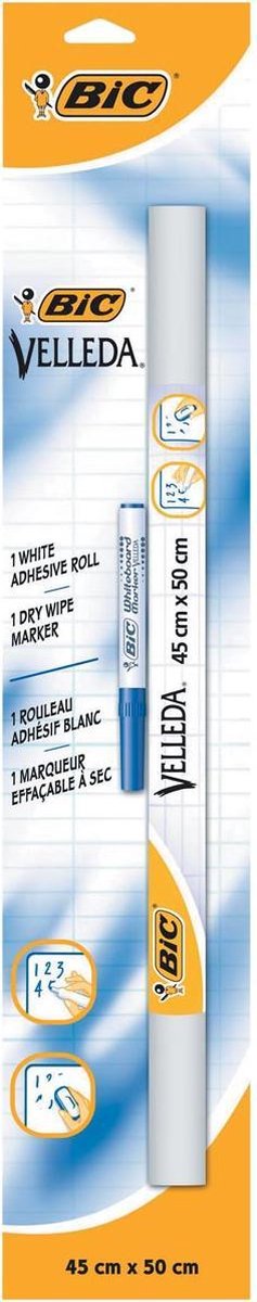 Rouleaux autocollants Velleda bic (feuilles de tableau blanc) taille velled 45 x 50 cm