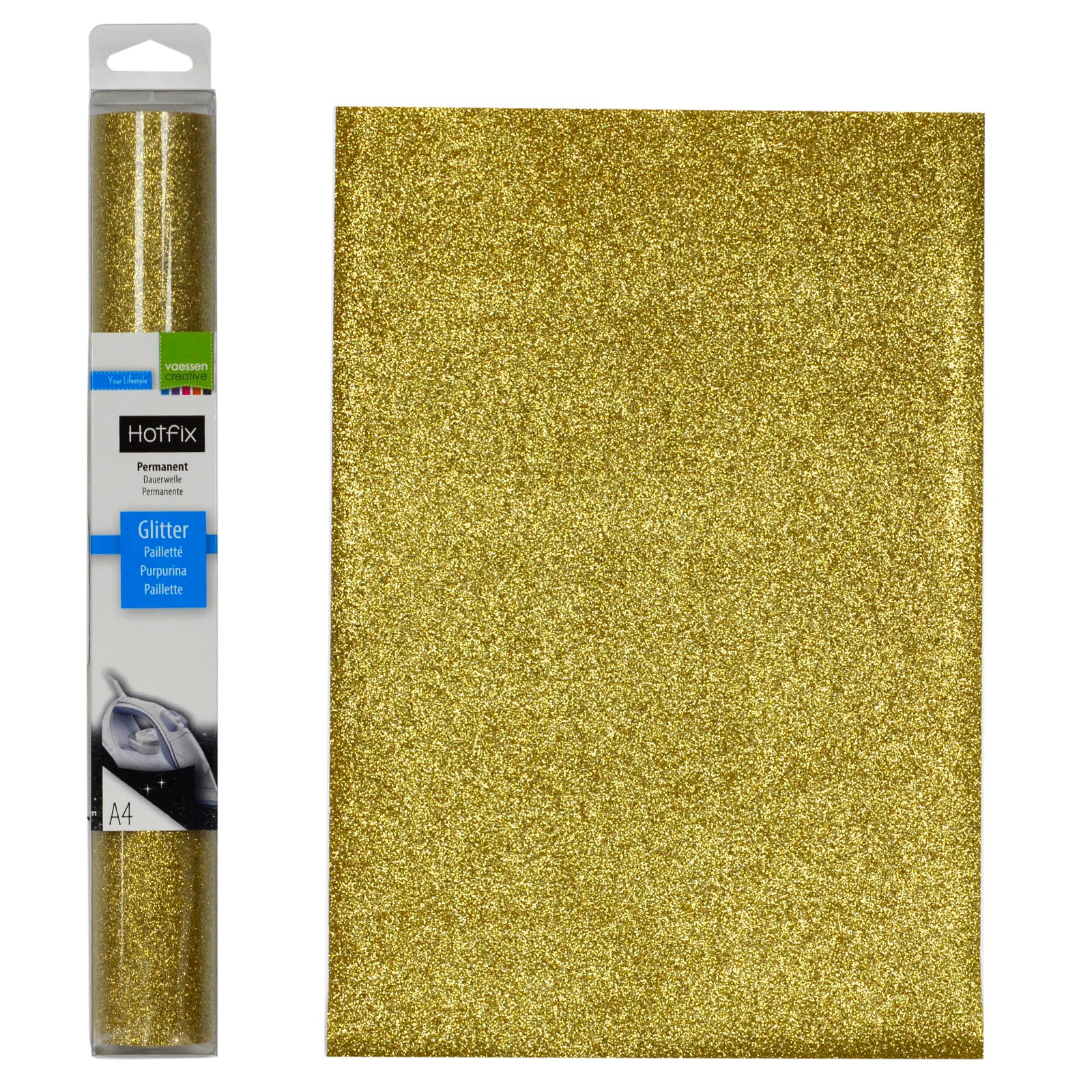 Vaessen creative • paillettes flex a4 or clair