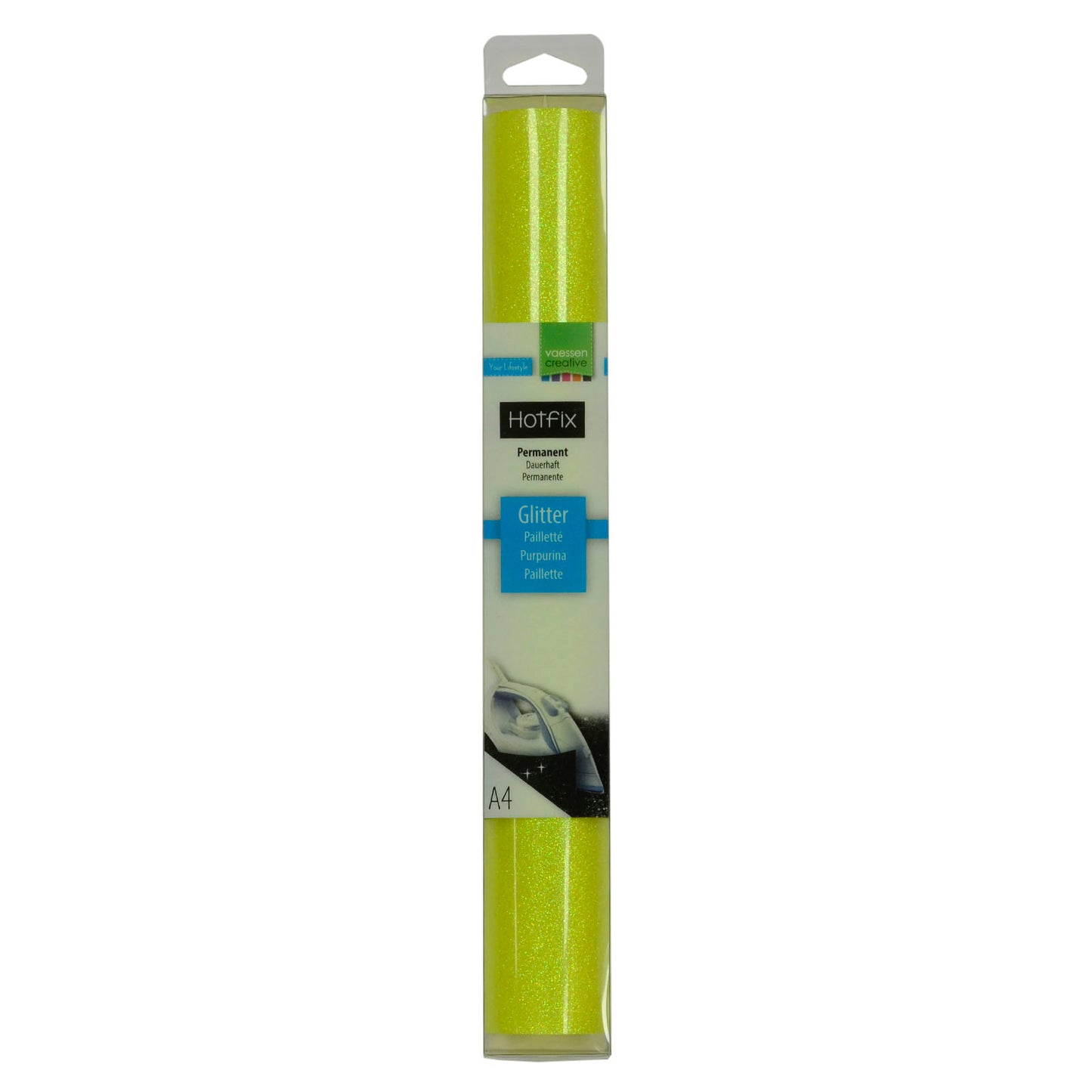 Vaessen creative • paillettes flex a4 jaune fluo