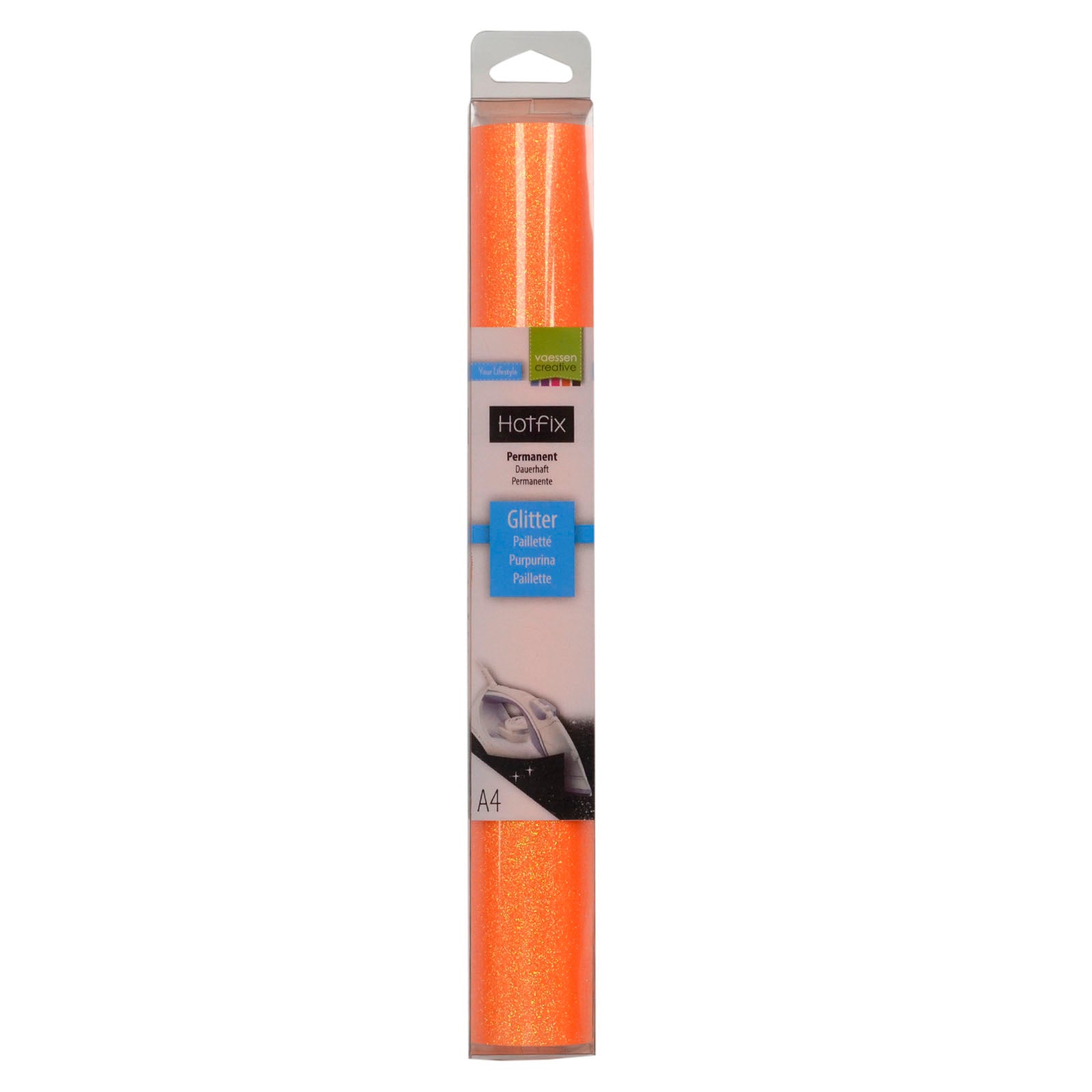 Vaessen creative • paillettes flex a4 orange fluo