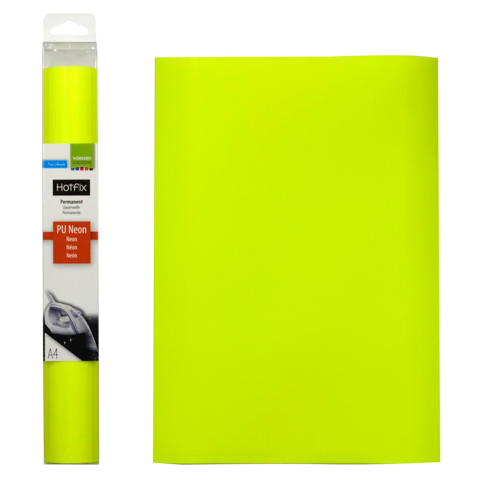 Vaessen creative • film flexible pu néon a4 jaune