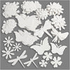 Creativ company formes découpées, dim. 4,5-12 cm, 240 g, blanc, 362 pièces 1 boîte