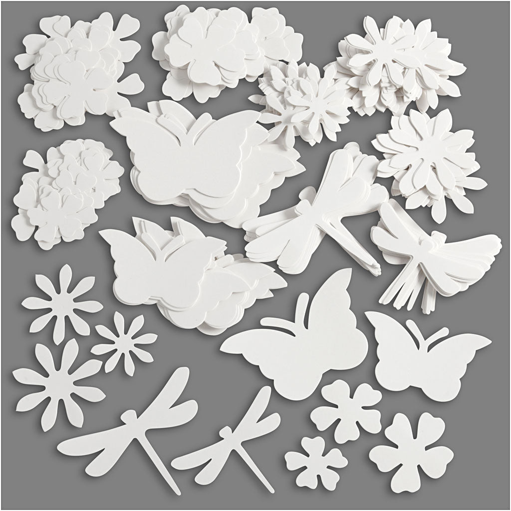 Creativ company formes découpées, dim. 4,5-12 cm, 240 g, blanc, 362 pièces 1 boîte