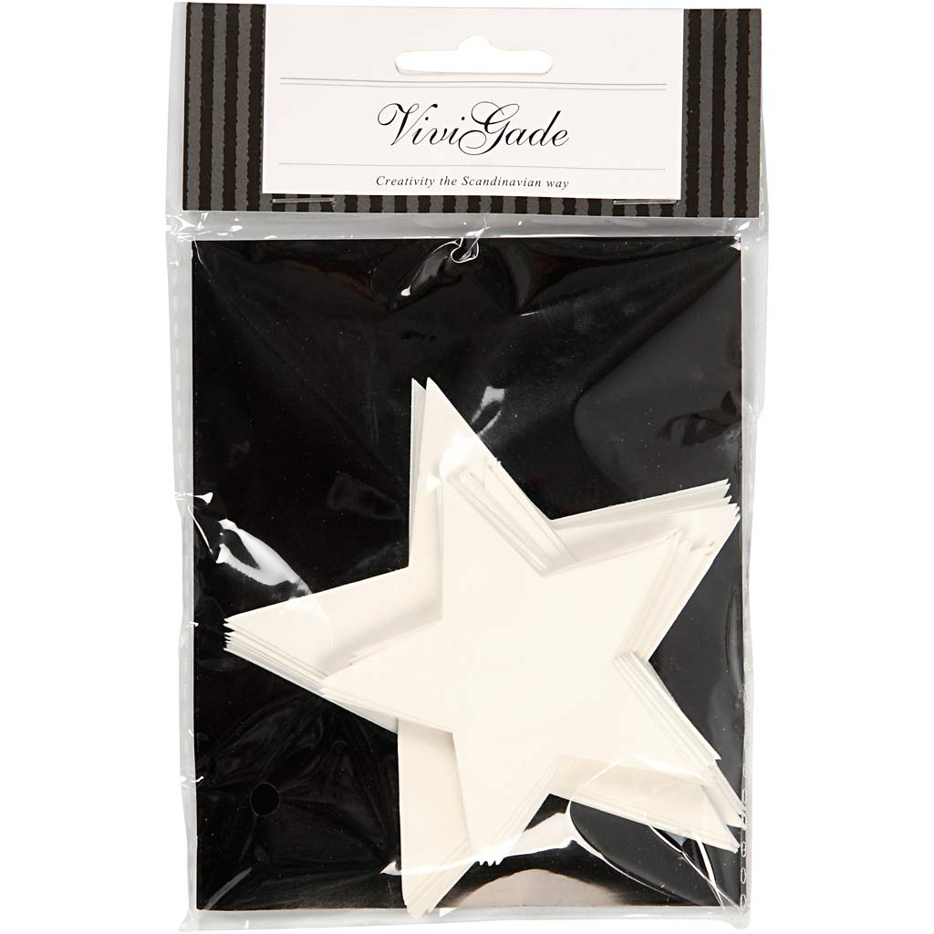 Étoiles Vivi Gade, taille 7,3 + 10 cm, 240 g, blanc, 40 pièces 1 boîte