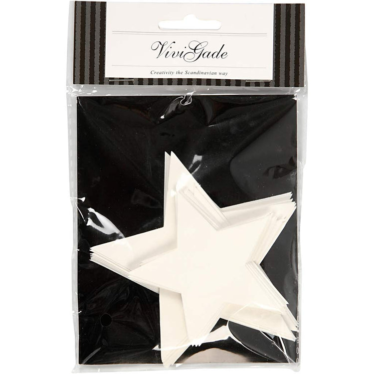 Étoiles Vivi Gade, taille 7,3 + 10 cm, 240 g, blanc, 40 pièces 1 boîte