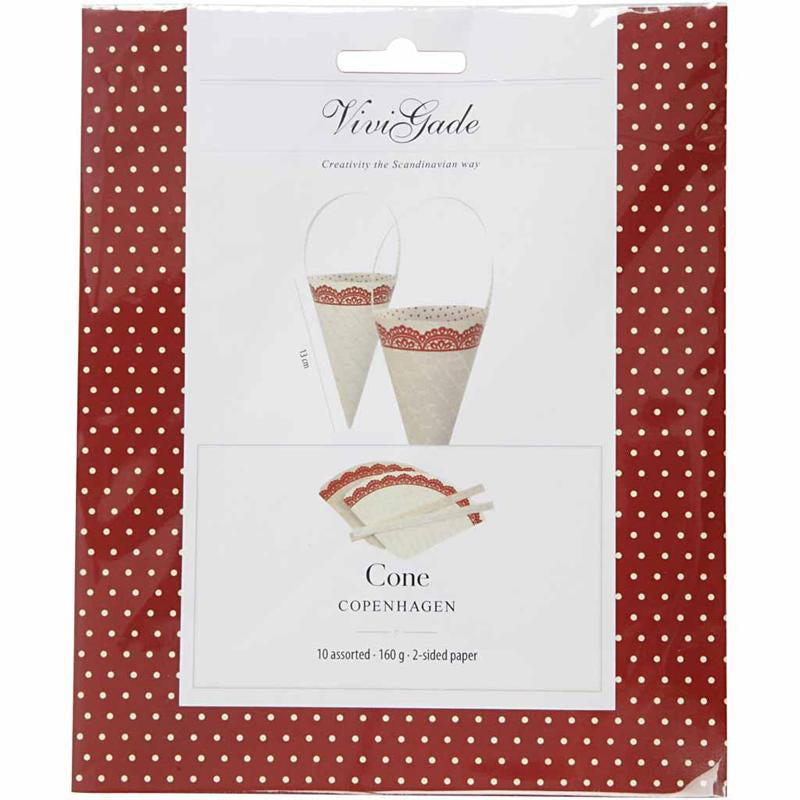 Cônes Vivi Gade, h: 13 cm, 160 g, 10 pièces, 1 boîte