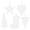 Creativ company Décorations de Noël, h : 23,5-26,5 cm, l : 15,5-20,5 cm, blanc, 100 pièces 1 boîte