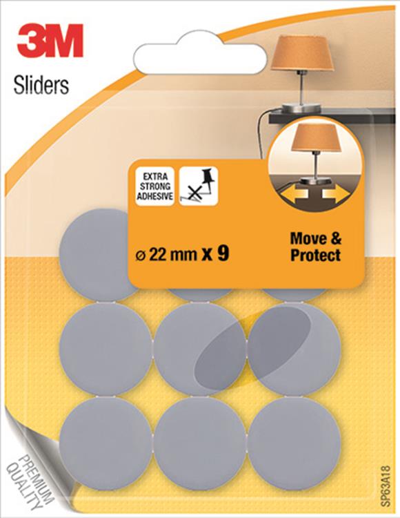 3m 1053576 - verre pour meubles Move Protect gris - 22mm - 9 pcs | 24 pièces