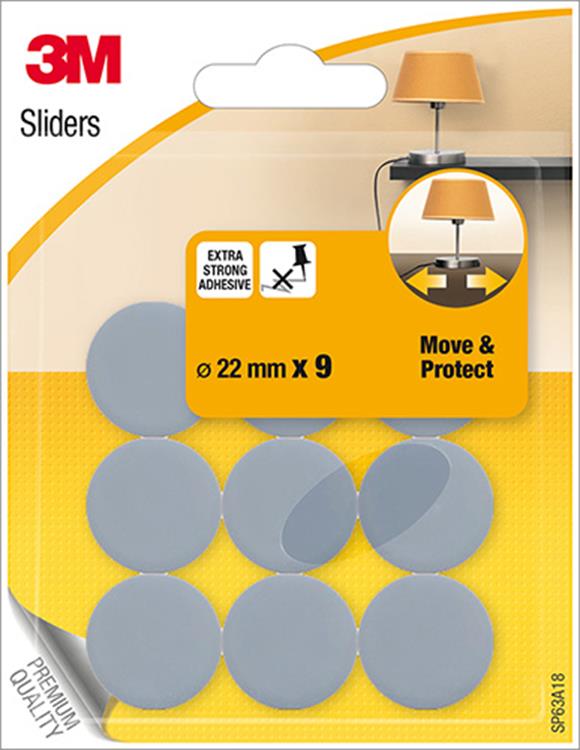 3m 1053576 - verre pour meubles Move Protect gris - 22mm - 9 pcs | 24 pièces