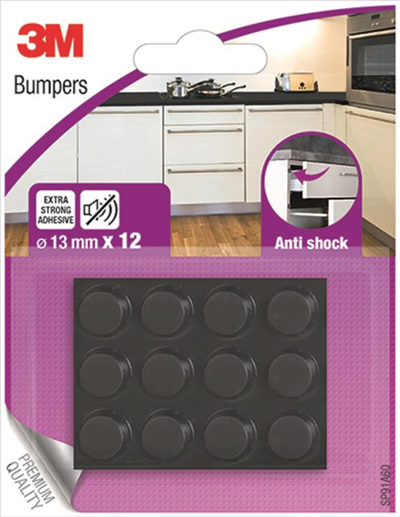 3m 1052405 - tampon meuble amortisseur - noir - 1m - 12 blister | 1 pièce