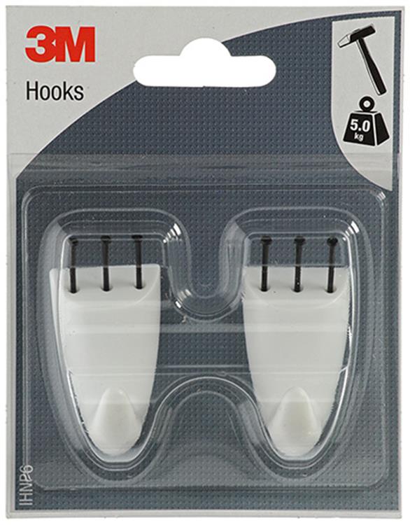 3m 1052426 - crochet pour plâtre et bois médium blanc | 1 pièce