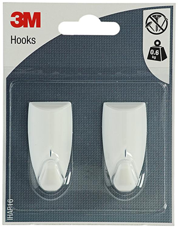 3m 1052437 - crochet en plastique design blanc moyen | 1 pièce
