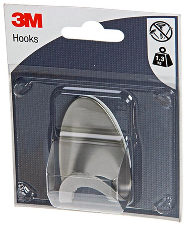 3m 1052717 - crochet adhésif métal ovale | 1 pièce