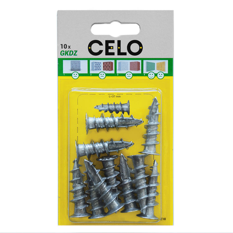 Celo 1067285 - bouchon pour plaque de plâtre blister gkdzavec vis 10 pcs. | 5 pièces