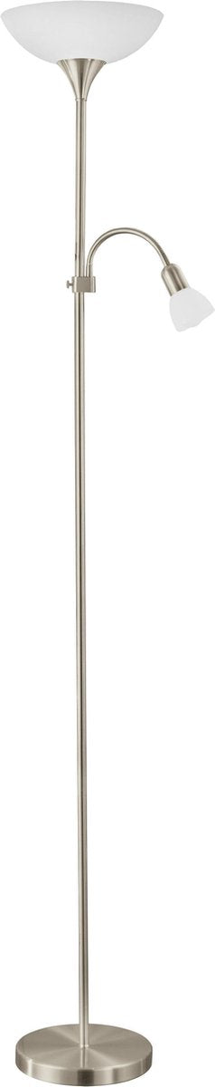 Lampadaire Eglo up 2 - e27 e14 - 176,5 cm - acier inoxydable blanc
