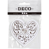 Creativ company coeur découpé au laser, l: 7,5 cm, 250 g, blanc, 18 pièces 1 boîte