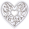 Creativ company coeur découpé au laser, l: 7,5 cm, 250 g, blanc, 18 pièces 1 boîte