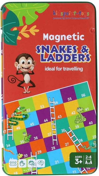 Jeu de voyage magnétique d'introduction dans des échelles de serpents en conserve