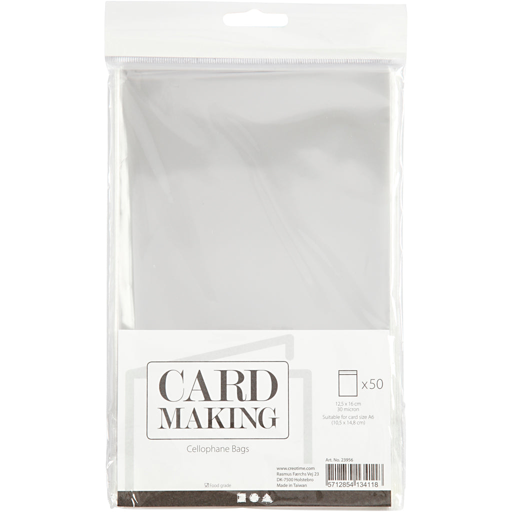 Sachets cellophane Creativ company, h : 16 cm, l : 12,5 cm, épaisseur 30 my, 50 pièces 1 boîte
