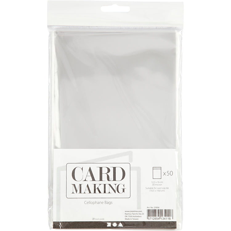 Sachets cellophane Creativ company, h : 16 cm, l : 12,5 cm, épaisseur 30 my, 50 pièces 1 boîte