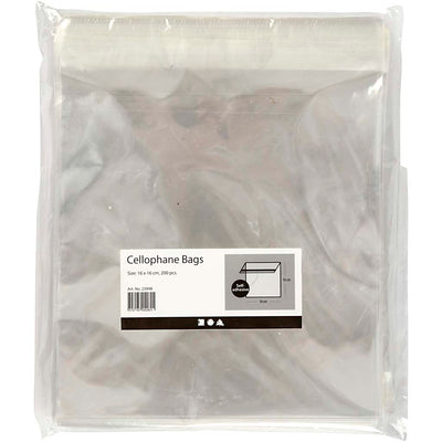 Sacs cellophane Creativ company, h: 16 cm, l: 16 cm, épaisseur 25 my, 200 pièces 1 boîte