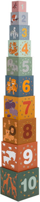 Blocs d'empilement de petits pieds en carton, 10dlg.