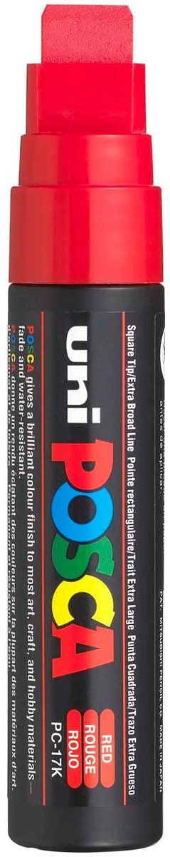Marqueur Posca Uni-Posca, AFM PC-17K, épaisseur de ligne 15 mm, extra large, rouge, 1 pièce