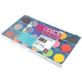 Palette d'aquarelle avec pinceau, 18 couleurs.
